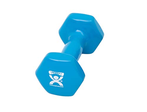 Cando Vinyl-Coated Cast Iron Dumbbells, 4 Lb., Individual, Light Blue #TOP11