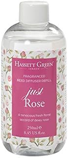 Hassett Green - Just Rose - Fragrance Oil Reed Diffuser Refill - Larger Size 250ml Bottle