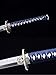 HERO SWORD Advanced Japanese Nugui Polishing Katana Razor Sharp Clay Tempered T10 Steel Samurai Sword Waves Theme Black Blue Cool Sword Brass Tsuba Set