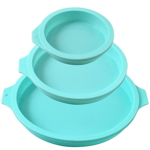 Newk Moule à gâteau rond en silicone, 3 paquets de disque en silicone comme moule pour gâteau, sous-verres en résine, savon à la main - 4 