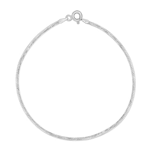 14K White Gold Herringbone Bracelet (7.5