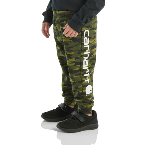Carhartt Kid's CK8440 Logo Fleece Camo Sweatpant - Baby Infant Newborn Boys - 9 Months (9M) - Green Camo