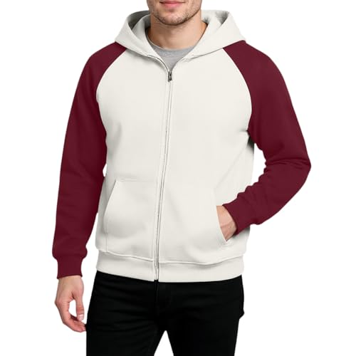 RTTUIOP Jacket For Men Men'S Hoodies Long Sleeve Fall Hoodies Slim Fit Windbreaker Light Zip Up Solid Work Sweatshirt