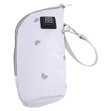 Portable Newborn Milk Bottle Warmer Bag Level Temperature Control USB Electric Insulated Bottle Holder for Breastmilk Preservation Travel and Car Use Light Gray Rainbow