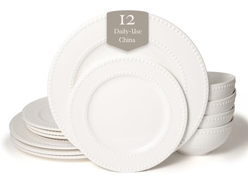 Square House New Bone China 12-Piece Set
