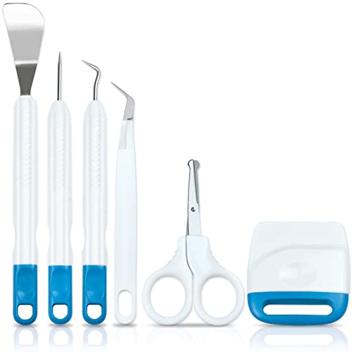 Basic Tools Set Craft Weeding Vinyl Tools Set, 6pcs Cardstock Crafting Tools Kit for Cricut/Silhouette/Siser/Oracal 631 651 751 Vinyl (Blau) Cover