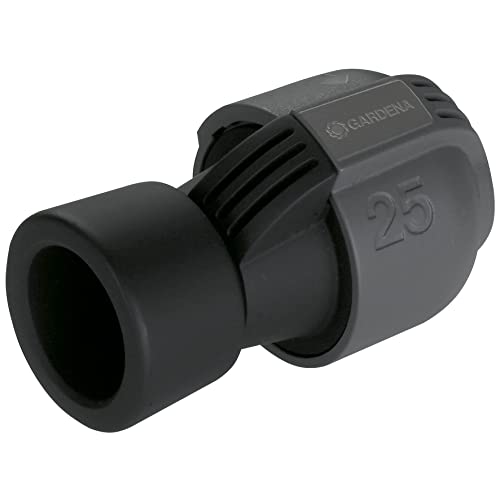 Price comparison product image GARDENA Sprinklersystem Connector: Connector for a pipe connection to Valve Boxes,  Pipelines,  Spiral Hose Boxes,  and the domestic water supply,  25 mm x 1 female threads,  Quick&Easy ()