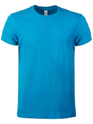 Siry Work T Shirt Uomo - Maglietta Manica Corta Cotone, Tshirt Maglia Maniche Corte da Lavoro, T-Shirt Tinta Unita Stampabili Girocollo, Maglia Basic (Turchese-M)