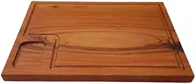Tábua de Corte Madeira Maciça 40x30cm para Churrasco Cozinha Legumes e Peixe