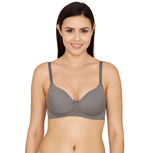 Image of Zivame Padded Non Wired 3 /4th Coverage T Shirt Polyamide Elastane Bra - Red