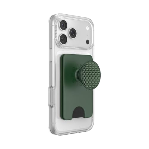 Image of PopSockets Kick-Out Wallet for MagSafe, Adjustable Kickstand, Magnetic Stand, Green - Knurl Forest