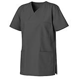 Clinotest Schlupfkasack „Anna/Anton“ – 195 g/m², 65% Polyester, 35% Baumwolle – Komfortable & Pflegeleichte Arbeitsbekleidung für Damen & Herren, Ideal für Klinik, Labor&Medizin (Hospital Grey, M)