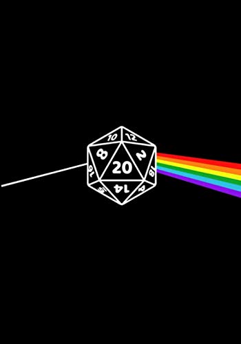 RPG Journal: DnD Campaign Journal with Mixed Paper | Alternating Lined, Hex and Graph Grid Paper | Dice Side of the Moon RPG Notebook with D20 Dice ... Role Playing Games | 7"x10" 120 Pages