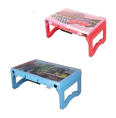 GLITZEN Portable Study Desk for Kids | Multi-Utility Compact | Light Weight |Foldable Plastic Laminated Finish Study Desk/Computer Table Multicolor & Cartoon Characters