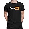 Men-s-Sign-T-Shirt-P-Porn-TV-Hubs-Pure-Cotton-Clothes-Awesome-Short-Sleeve-Round Black #1