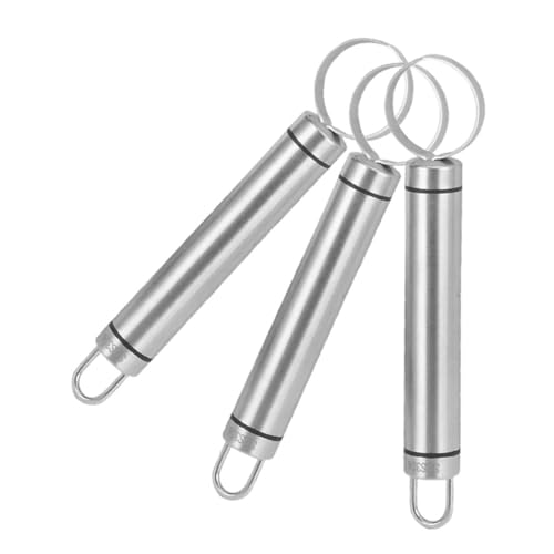 WATIIFUFU 3個 ステンレス製桃種取り器 多機能フルーツコアラー キッチンツール りんご芯抜き対応 使いやすい果実芯除去器