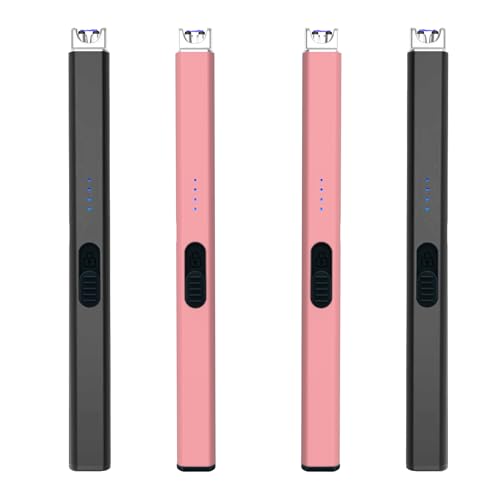 Encendedor eléctrico recargable USB negro y rosa miniatura 1