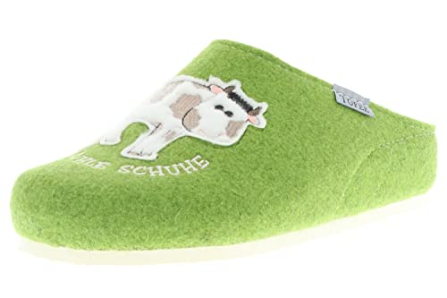 Tofee Damen Hausschuhe Pantoffeln Pantoletten Slipper Naturwollfilz Kuh...