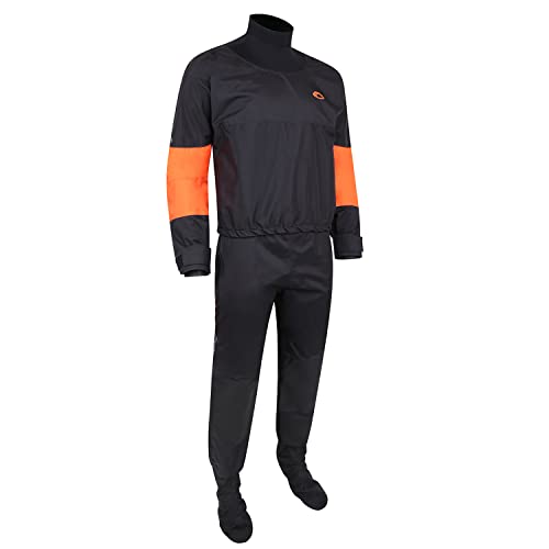 Typhoon Roan Hinge Zip Drysuit Dry Suit & Underfleece - Orange Graphite - Breathable Comfortable Internal Braces Waterproof