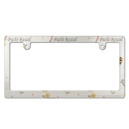 あらいぐまラスカル ナンバープレート フレーム ナンバーフレーム 普通車 軽自動車適用 装飾ボーダー タグ装飾 耐久性 カーアクセサリー 錆びにくい おしゃれ ?り物