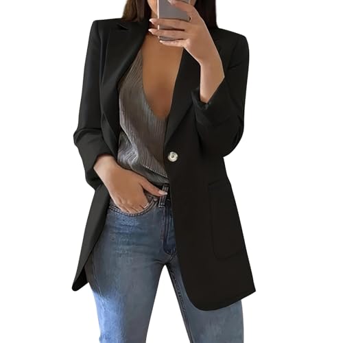 Womens Casual Blazers 2024 Winter Open Front Long Sleeve Work Off...