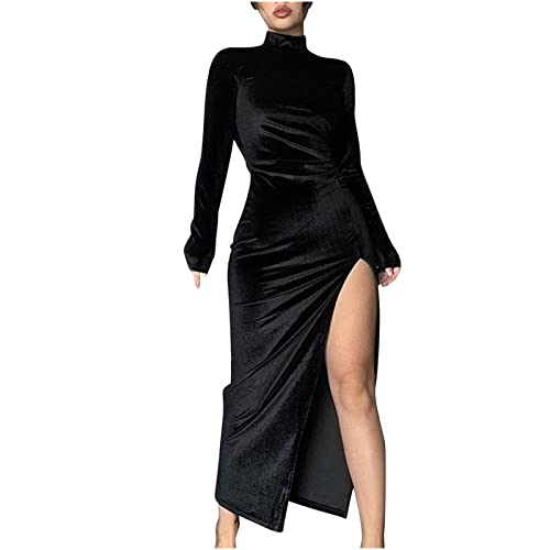 Robe vintage en velours noir raviver le glamour rétro au bal taille S