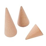 Gatuida 3 piezas Soportes de Anillos de Madera Maciza con Diseño Único Exhibidor de Joyas para Escritorio Hogar Tienda y Organización Elegante