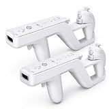 DSDFPFG White Zapper Gun for Wii and Wii U Remote Controller and Nunchuck - Gaming Accessories for Wii and Wii U Games, Shooting Games - Set of 2