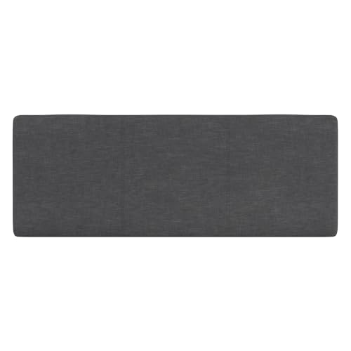 Image of SIMPLIHOME Avalon 48 inch Wide Linen Look Fabric Storage Ottoman in Slate Grey