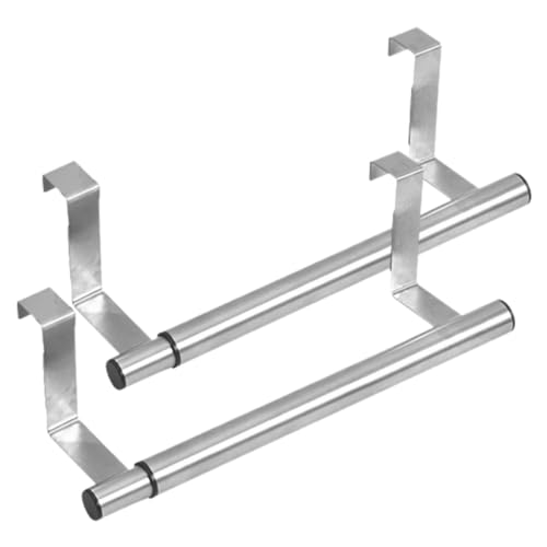 RORPOIR Lot De 2 Porte-Serviettes Extensibles INOX, Barre Murale Réglable en Acier Inoxydable, Résistant à L'humidité, pour Salle De Bain Cuisine, Support Pratique sans Perçage