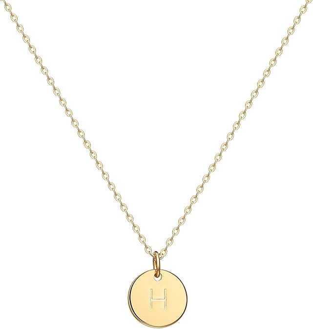 Jenosy Kette Gold Damen Kette mit Buchstaben Gold Personalisierte Kette mit Namen Gold Damen Zarte Buchstaben Kette Gold Hypoallergene 18K Vergoldete Kette Modeschmuck für Frauen und Mädchen
