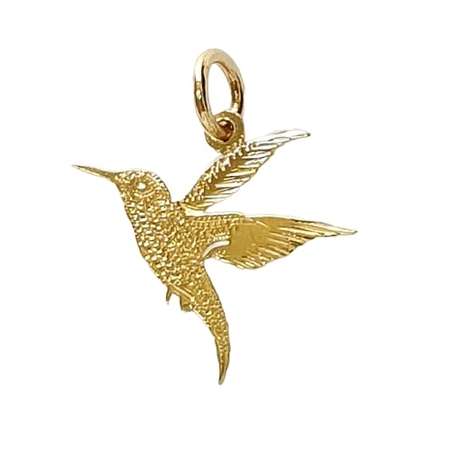 SURANO DESIGN JEWELRY 14k Yellow Gold Hummingbird Charm Pendant, Made in USA