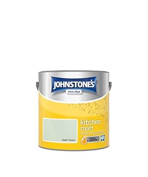 Johnstone's - Kitchen Paint - Apple Flower - Matt Finish - Grease & Stain Resistant - Suitable for Kitchen Walls & Ceilings - Highly Durable - Low Odour - 12m2 Coverage per Litre - 2.5L