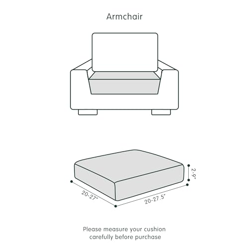 Image of CHUN YI Stretch Couch Cushion Cover Replacement, Fitted Loveseat Sofa Chair Seat Slipcover Furniture Protector, Checks Spandex Jacquard Fabric(Small,White)