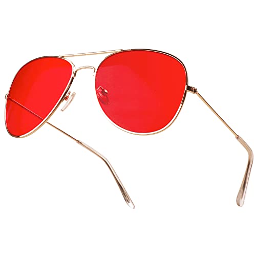 SunnyPro Aviator Sunglasses Colored Tinted Lens Glasses Metal UV400 Protection2