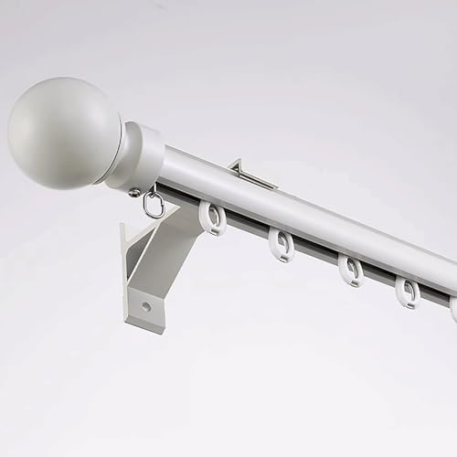 Riel de cortina de pared blanco con accesorios incluidos, guía monorriel de 1,5 metros 2