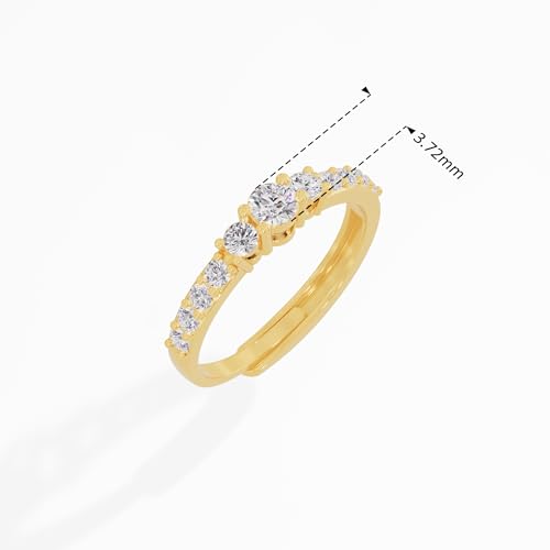 Image of U ARE 925 Sterling Silver 18K Gold and Rose Gold Plated Sparkling Three-Stone Ring | Gift for Women and Girls | With Certificate of Authenticity and 925 Stamp