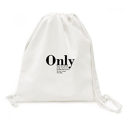 Morral del lazo de tela con impresión premium de cita de T. S. Eliot