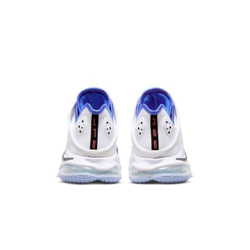 Nike Lebron XIX Low, White/Black-Medium Blue-Siren Red, 11