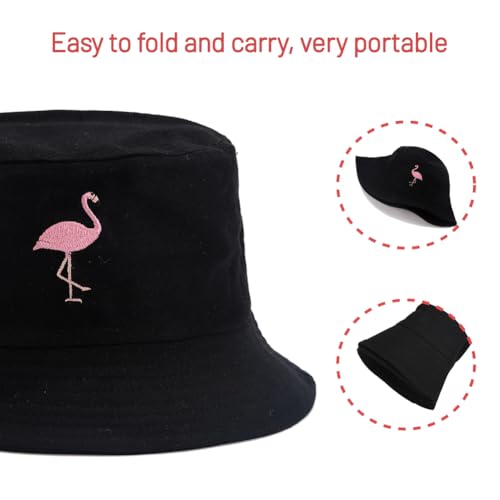 Image of Cotton Bucket Hat for Women Men Summer Travel Sun Beach Bucket Cap, Unisex Outdoor Fisherman Hat