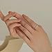 FUNYCHEN Pearl Rings for Women Dainty 925 Sterling Silver 14K Gold Plated Pearl Stackable CZ Adjustable Open Wrap Rings Fashion Statement Wedding Band Ring Jewelry Birthday Summer Ocean for Her (Silver)