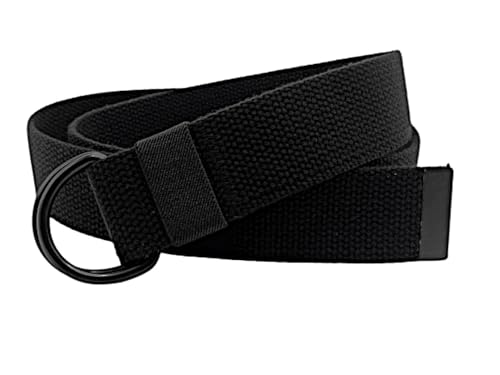 Black D-Ring Web Belt Canvas Belt for Men Women Jeans Belts 1.5'' Wide2