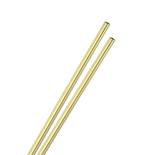 Image of M METERXITY 2-Pack 300mm Brass Round Tube, 5mm OD 1mm Wall Thickness H65 Brass Seamless Tubing for Construction/Machining/DIY Crafting, Metal Straight Pipe [0.2x0.04x11.8IN]