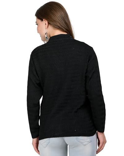 Image of Lady Willington Women Woolen V-Neck Self Design Cardigan Heavy Daffodil Fabric Cardigan Winter Wear Pure Wool Cardigans for Women Sweaters Long Cotty Fully Warm Cardigan Free Sizes