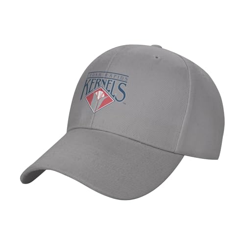 Cedar Rapids Kernels Adult Adjustable Cotton Baseball Cap Hat for Man Woman Gray