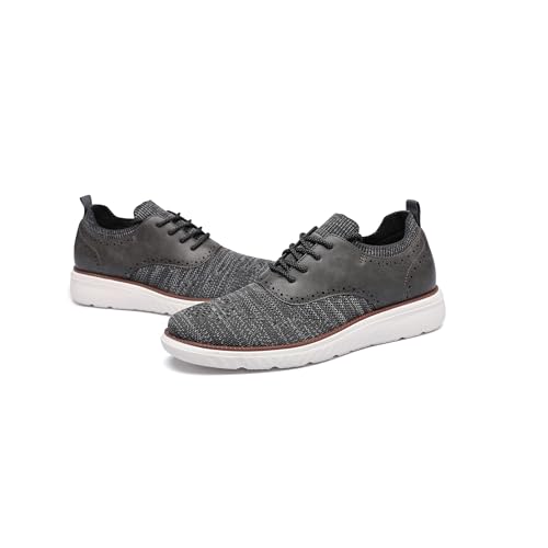 Image of DECARSDZ Men's Casual Dress Shoes Knit Lightweight Breathable Lace-Up Shoes Walking Work Sneakers Fashion Sneaker