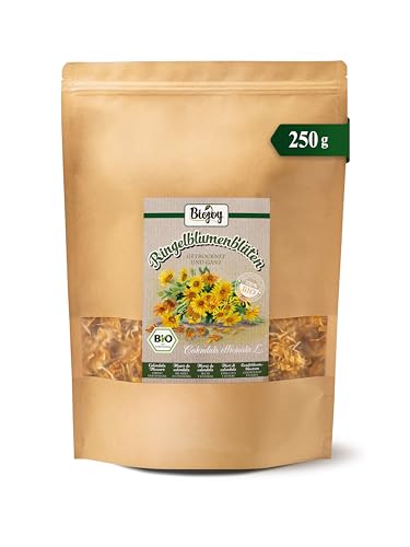 Biojoy Flores de Caléndula Orgánica (250 g), secas y enteras, para té e infusión (Calendula officinalis L.)