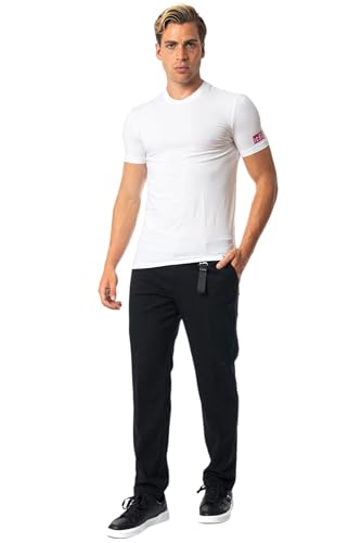 Pantalon noir John Richmond UMA23143PA en toile premium haut de gamme