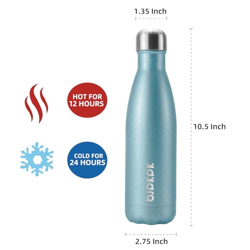 Image of BJPKPK Stainless Steel Water Bottle 17Oz Double Wall Vacuum Insulated Bottle,Magnetite Turquoise