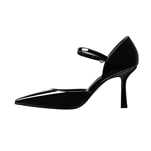 Lala Ikai Women's Ankle Strap Pumps Pointed Toe Stiletto Heels Dressy Sandals Buckle Mary Jane Pumps For Party Shoes Black #TOP1